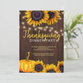 Oranje oogst Barn Wood Thanksgiving Dinner Kaart (Staand voorkant)