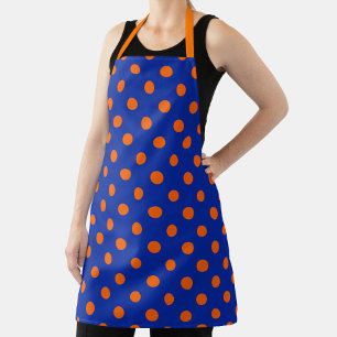 Oranje op blauwe stippen patroonontwerp schort