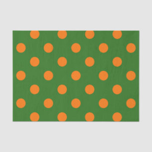 Oranje op groene polka stippen patroonontwerp tissuepapier