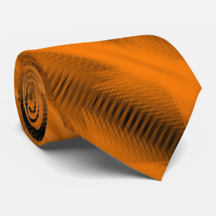 Oranje op zwart futuristisch abstract patroon kuns stropdas