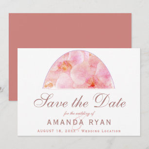 Oranje Orchidee Waterverf Bloem Bloemen Huwelijk Save The Date