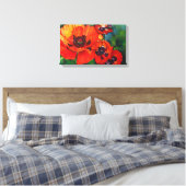 Oranje-Oriental Poppies Art Canvas Afdruk (Insitu (Slaapkamer))