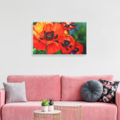 Oranje-Oriental Poppies Art Canvas Afdruk (Insitu (Woonkamer))
