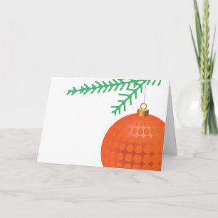 Oranje Ornament met Stippen op wit Feestdagen Kaart