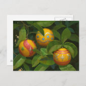 Oranje Ornamenten Kerst briefkaart (Voorkant / Achterkant)