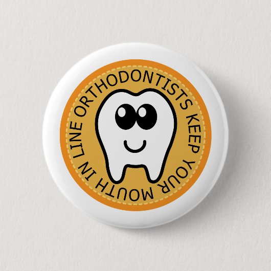 Oranje-orthodontist Gift Ronde Button 5,7 Cm (Voorkant)