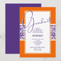 Oranje Paars Afstuderen Damask