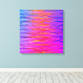 Oranje Paars blauw Abstract schilderen Canvas Afdruk (Insitu (Houten vloer))