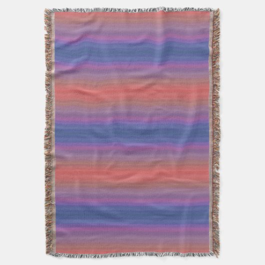 Oranje Paars en blauw horizontaal Stripes ontwerp Deken (Voorkant Verticaal)