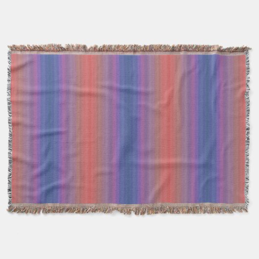 Oranje Paars en blauw horizontaal Stripes ontwerp Deken (Voorkant)