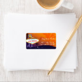 Oranje Paars Las Vegas Wedding Address Etiket (Insitu)