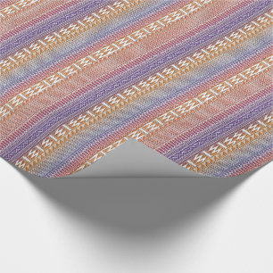Oranje Paars Ombre Geo Aztec Tribal Print Patroon Cadeaupapier