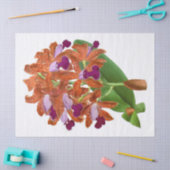 Oranje Paars-orchidebladerpapier Tissuepapier (Craft)