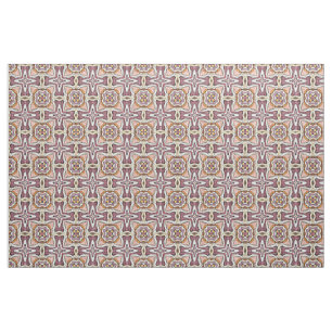 Oranje Paars Retro Chic Nouveau Deco Patroon Stof