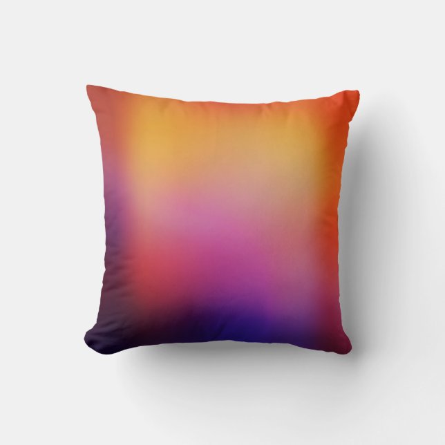 Oranje Paars Roze en Geel Abstract Glow Modern Kussen (Voorkant)
