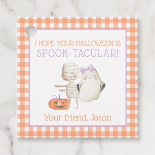 Oranje Paars Spook-taculair Halloween Spooky Kinde Bedankjes Labels