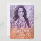 Oranje Paarse afstudeerfeest Afstuderen Foto Kaart (Voorkant)