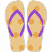 Oranje Paarse Beachy Teenslippers Beach Sandalen Sticker (Voorkant)