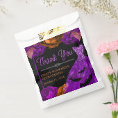 Oranje & Paarse Bloemen Jurk Halloween Quinceanera Bedankzakje (Gezegeld)