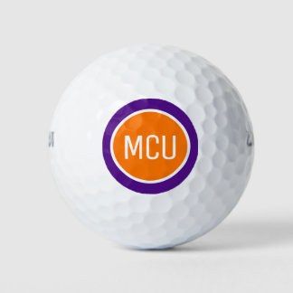 Oranje Paarse monogram Initialen Gepersonaliseerd Golfballen