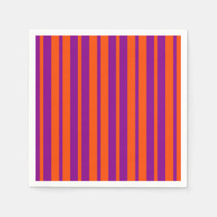 Oranje Paarse Stijlvolle Strepen Patroon Ontwerp Servet