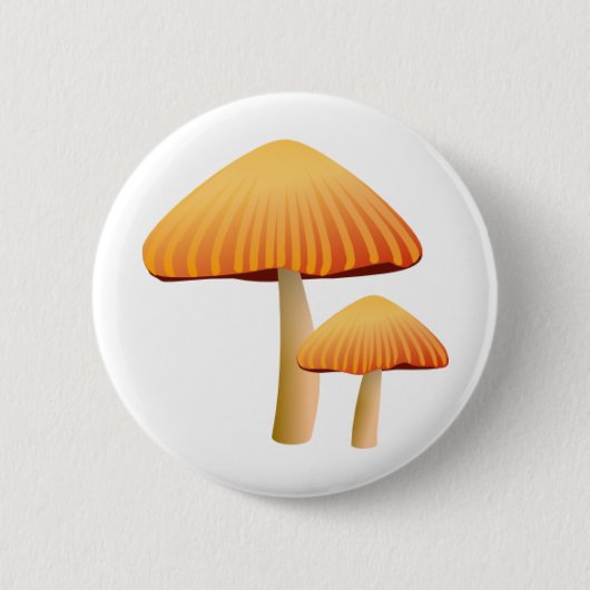 Oranje paddenstoelen ronde button 5,7 cm (Voorkant)