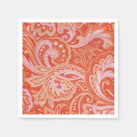 Oranje Paisley Servetten (Voorkant)