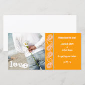 Oranje Paisley Sla de datum op Save The Date (Voorkant / Achterkant)