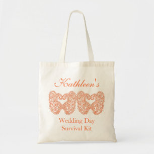 Oranje Paisley Weddag Overlevingsdag Kit Bag Tote Bag