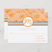 Oranje Paisley Wedding RSVP met Stippen (Voorkant / Achterkant)