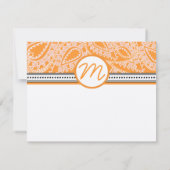 Oranje Paisley Wedding RSVP met Stippen (Achterkant)