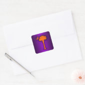 Oranje Palmetto Vierkante Sticker (Envelop)