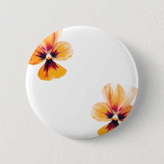 oranje paniekjes ronde button 5,7 cm (Voorkant)