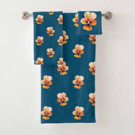 Oranje Pansies Bad Handdoek