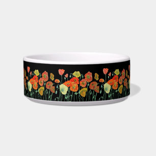 Oranje papaver bloemen florapet Drink Bowl Voerbakje