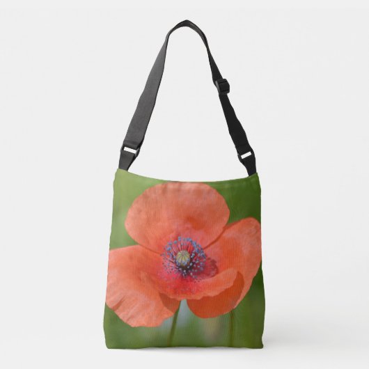 Oranje papaver Crossbody Tas (Voorkant)