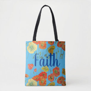 Oranje papaver Floral Faith Spirituele Canvas tas