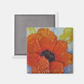 Oranje papaver Magnet Magneet (Voorkant / Achterkant)
