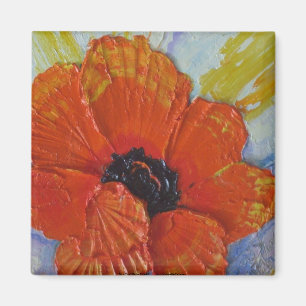 Oranje papaver Magnet Magneet