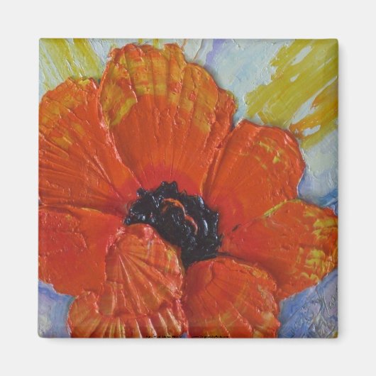 Oranje papaver Magnet Magneet (Voorkant)