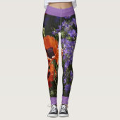 Oranje papaver met naam leggings (Voorkant)