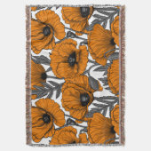 Oranje papaver op wit deken (Voorkant Verticaal)