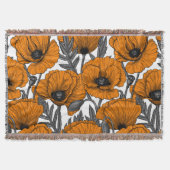 Oranje papaver op wit deken (Voorkant)