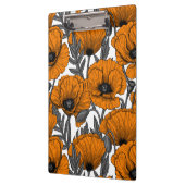 Oranje papaver op wit klembord (Links)