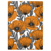 Oranje papaver op wit klembord (Achterkant)