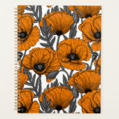 Oranje papaver op wit planner (Voorkant)