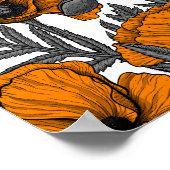 Oranje papaver op wit poster (Hoek)