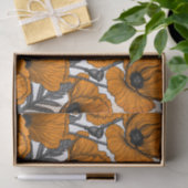 Oranje papaver op wit tissuepapier (Geschenk)