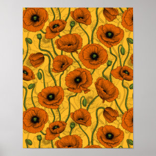 Oranje papaver poster