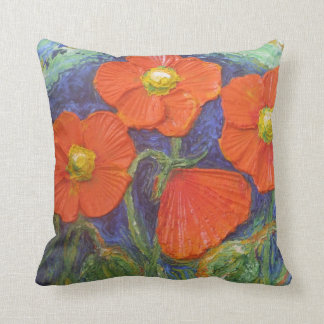 Oranje papaver Sierkussen